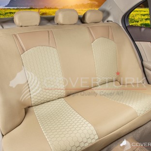 Class Petek Serisi Bej-Bej Universal Koltuk Kılıfı   -  $i