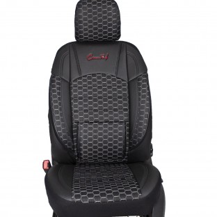 Class Petek Serisi Siyah-Beyaz Universal Koltuk Kılıfı - $i