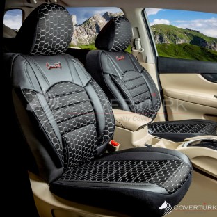 Jakar Class Petek Serisi Füme-Füme Universal Koltuk Kılıfı  Class Petek Serisi Siyah-Beyaz Universal Koltuk Kılıfı