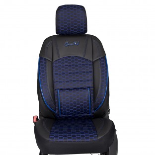Class Petek Serisi Siyah-Mavi Universal Koltuk Kılıfı - $i