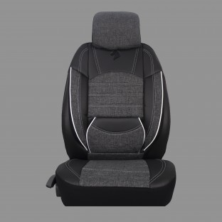 Keten Kumaş Siyah - Beyaz Kılıf Seti - Keten $i