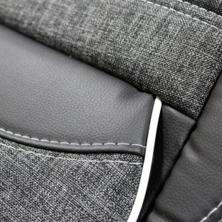 Keten Kumaş Siyah - Beyaz Kılıf Seti - Keten $i