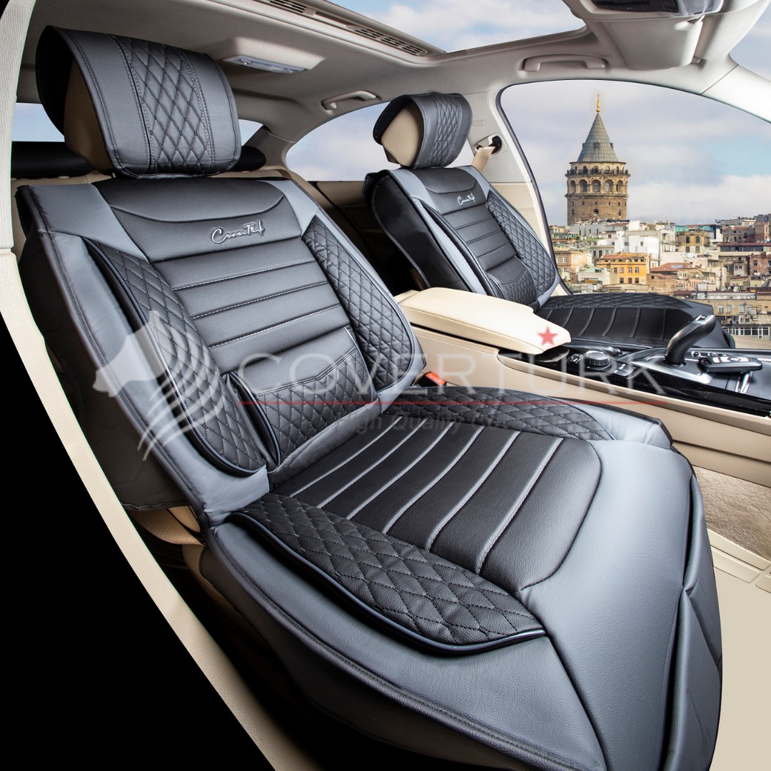 Lotus Füme-Siyah Lüx Deri Minder Seti  -