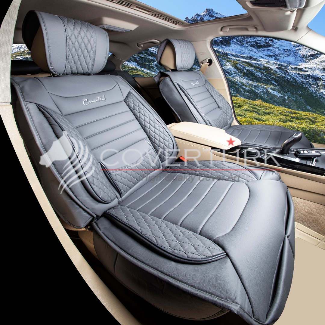 Lotus Serisi Füme-Füme Lüx Deri Minder Seti  -