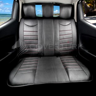 Lotus Siyah-Kırmızı Lüx Deri Minder Seti - $i