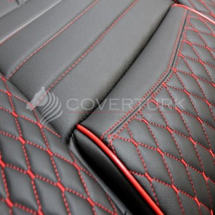 Lotus Siyah-Kırmızı Lüx Deri Minder Seti - $i