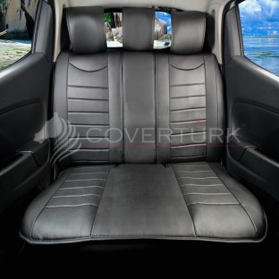 Lotus Siyah-Siyah Lüx Deri Minder Seti  -  $i