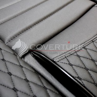 Lotus Siyah-Siyah Lüx Deri Minder Seti  -  $i