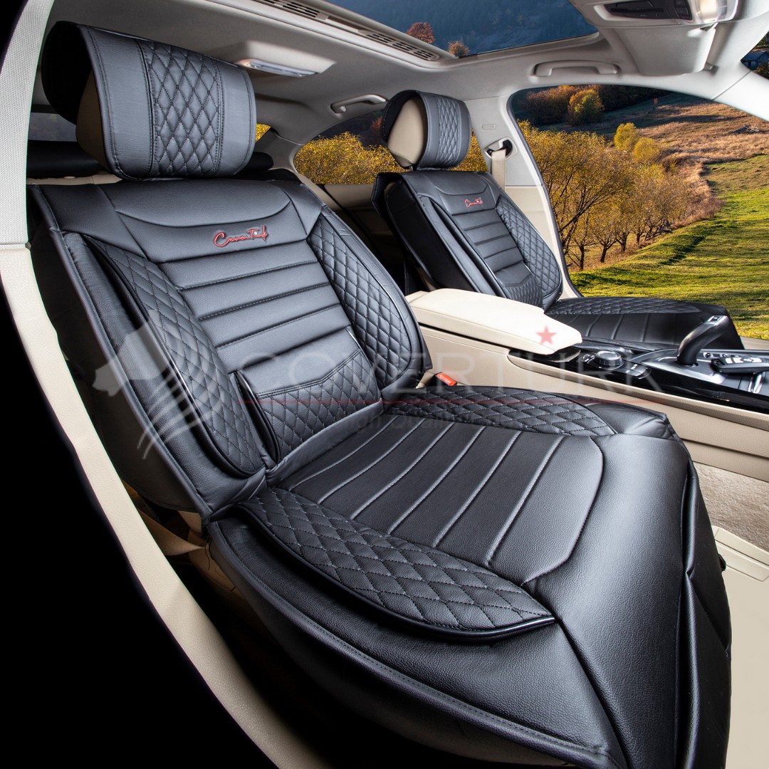 Lotus Siyah-Siyah Lüx Deri Minder Seti  -